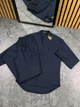 Мужской льняной костюм Polo Ralph Loren шорты+рубашка 3XL синий (RL0004) - изображение 1