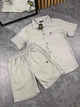 Мужской льняной костюм Polo Ralph Loren шорты+рубашка 2XL серый (RL0009) - изображение 1