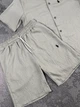 Мужской льняной костюм Polo Ralph Loren шорты+рубашка 2XL серый (RL0009) - изображение 6