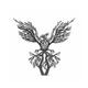 Брошь из стали BROCHE бижутерия Птицы Феникс чёрная BRSF115458 - изображение 1