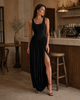 Элегантное платье с двумя разрезами - Classyme - S - Черный - (37d) - изображение 3