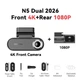 Відеореєстратор DDPai N5 Dual 2 камери 4K GPS Wi-Fi - изображение 2