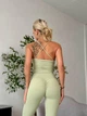 Спортивні жіночі легінси-кльош Flare з бразильським пуш-ап ефектом Bell Bottoms Leggings Premium для фітнесу та йоги L Оливкові (Flare94OliveL) - зображення 9