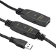 Активний подовжувач USB 3.0 AM/AF (Тато-Мама) 10 метрів з підсилювачем сигналу, чорний - Б/В - зображення 2