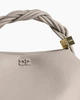 Женская кожаная сумка с логотипом GANNI Small Bou Bag Бежевый - изображение 3