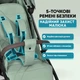 Прогулочная коляска книжка El Camino AMBER ME 1227 Sea Grass с глубоким капюшоном чехлом на ножки для девочки мальчика от 0 до 22 кг всесезонная - изображение 6