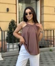 Базова літня жіноча блуза без рукавів повсякденна прямого крою 42-44, Шоколадний - зображення 1