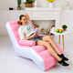 Надувной диван-кресло Air Sofa с комфортной спинкой водонепроницаемый, Розово-белый - изображение 3
