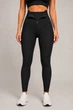 Лосины женские Fashion T-2 в рубчик с корсетом на молнии и эффект push-up 2XL черные - изображение 1