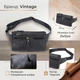 Сумка на пояс бананка мужская из натуральная кожи Vintage leather-14735 Черная - изображение 9