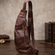Сумка слінг через плече чоловіча з натуральної шкіри Vintage leather-22962 Темно-коричнева - зображення 14