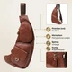 Сумка слинг через плечо мужская из натуральной кожи Vintage leather-22966 Коричневая - изображение 15