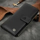 Женский классический кошелек-клатч ST Leather из натуральной кожи черного цвета с монетницей и кожаным хлястиком (bg193fash73) - изображение 1