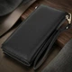Женский классический кошелек-клатч ST Leather из натуральной кожи черного цвета с монетницей и кожаным хлястиком (bg193fash73) - изображение 3