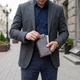 Чоловічий вертикальний гаманець із натуральної шкіри SHVIGEL коричневого кольору з двома кнопками (bg161fash93) - зображення 2