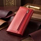 Женский большой горизонтальный кошелек из натуральной кожи ST Leather красного цвета с геометрическим клапаном и застежкой кнопкой (bg225fash45) - изображение 3