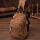 Сумка-рюкзак мужская тканевая 4.5 л Vintage leather-22177 Коричневая - изображение 12