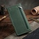 Бумажник унисекс вертикальный из винтажной кожи на кнопках SHVIGEL bg161fash79 Зеленый - изображение 4