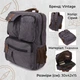 Рюкзак мужской тканевый 18 л Vintage leather-20617 Серый - изображение 16