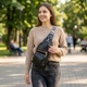 Женская вертикальная слинг сумка через плечо из экокожи Vintage Черный (bg227fash54) - изображение 2