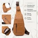 Сумка слинг через плечо мужская из натуральная кожи Vintage leather-20404 Рыжяя - изображение 13