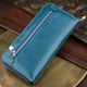 Женский клатч-визитница ST Leather из натуральной кожи голубого цвета большой размер вертикальный (bg188fash61) - изображение 4