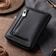 Кожаный женский кошелек на молнии с тисненным логотипом и монетницей ST Leather Черный (bg194fash89) - изображение 3