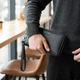 Красивий клатч унісекс на одне відділення з натуральної шкіри ST Leather 22697 Чорний - зображення 9