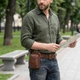 Чоловіча поясна барсетка Vintage коричнева з натуральної шкіри для документів (bg204fash17) - зображення 2