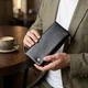 Вертикальный унисекс бумажник из мягкой натуральной кожи ST Leather большой черного цвета с магнитной застежкой (bg227fash43) - изображение 2