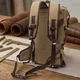Рюкзак мужской тканевый 20 л вмещает формат А4 Vintage leather-22158 Оливковый - изображение 15