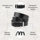 Ремень мужской из натуральной кожи Vintage leather-20255 115 см Черный - изображение 12