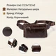 Сумка на пояс бананка мужская из натуральная кожи Vintage leather-14738 Коричневая - изображение 8