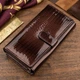 Гаманець жіночий ST Leather із натуральної лакованої шкіри коричневого кольору для прав великий горизонтальний формат з кнопкою (bg184fash31) - зображення 3