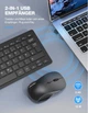 Набор клавиатура и мышь TECKNET QWERTZ черный беспроводной 2 4 ГГц до 15 м (QWERTZ) - Уценка - изображение 2