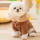 Комбінезон з капюшоном для собак Lesko Lucky 2410SXMJ0173 Brown M тедді з петлею для повідця - зображення 2
