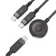 Кабель 3в1 Acefast C6-11 USB-C - 2x USB-C / Qi 480Mb/s 100W 1.2m Black (6974316283799) - изображение 3