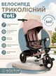 Велосипед трёхколёсный Toti 4702-6 поворотное сиденье 360°, телескопическая ручка, прорезиненные PU колёса 10"+8", свободный ход педалей, стояночный тормоз, музыкальная фара, от 1 до 3 лет - изображение 1