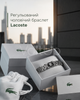 Чоловічий браслет Lacoste зі сталі сріблястий регульована прикраса на руку з крокодилом у подарунковій коробці - зображення 1