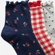 Набор женских носков высоких GAP 965222849 One Size 3 пары Синий/Красный/Серый (1159865323) - изображение 2
