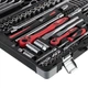 INTERTOOL ET-7145 Набор инструментов, проф., 1/2" + 1/4", Cr-V, 145 ед., головки: 4-32 мм, биты 43 ед., ключи: 6-27 мм, кейс - изображение 4