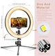 Кольцо световое AIXPI Ring Light 10 дюймов (25.4 см) USB питание 3 режима 10 уровней яркости черный белый - изображение 3