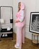 Повседневный спортивный костюм женский однотонный с лампасами двунитка 52-54 барби (розовый) - изображение 5