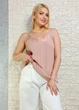 Майка пудрова віскозна на регульованих бретелях di classe 13-212070 - рожевий - M-XL - изображение 2