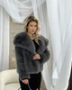 Шуба вкорочена - Classyme - S - Сріблясто-сірий - (22sh) - зображення 3