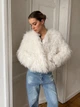 Шуба под ламу без воротника - Classyme - L - Белый - (43sh) - изображение 3