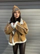 Дубленка с искусственным мехом - Classyme - S - Бежевый - (3j) - изображение 6