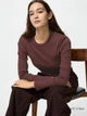 Лонгслив длинный женский Uniqlo 184201004 L Коричневый (1159864938) - изображение 1
