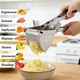 Прес для картофельного пюре овощей фруктов цитрусовых ручной механический из нержавеющей стали картофелемялка кухонный измельчитель толкушка для вареного картофеля гуакамоле гарниров томатов творога ягод детского питания без комочков с нескользящей ручкой - изображение 7