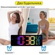 Настінний електронний Led годинник Mids NS-677 RGB з 8 кольорами підсвічування та дистанційним керуванням, чорні - зображення 7